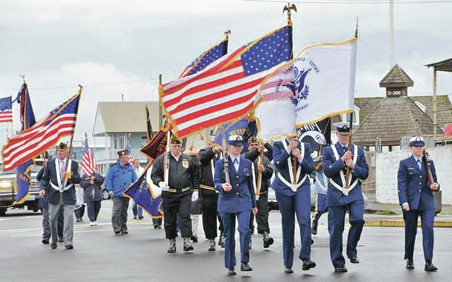Military Parade Waving Flags
